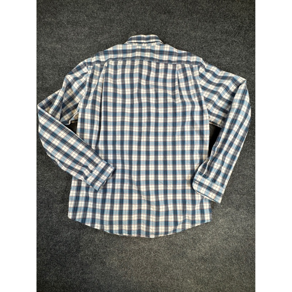 Eddie Bauer Mens Medium Classic Fit Blue Plaid Long Sleeve Button Down Shirt - Picture 2 of 5